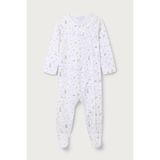 The White Company Organik Pamuklu Ilkbahar Desenli Kruvaze Bebek Tulumu - Beyaz - 1,5 - 2 Yaş