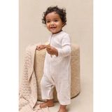 The White Company Organik Pamuklu Kalp Desenli Fırfır Yakalı Kız Bebek Uyku Tulumu - Beyaz - Mavi - 1 - 1,5 Yaş