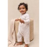 The White Company Organik Pamuklu Kalp Desenli Fırfır Yakalı Kız Bebek Uyku Tulumu - Beyaz - Mavi - 1,5 - 2 Yaş