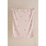 The White Company Organik Pamuklu Kiraz Nakışlı Bebek Battaniyesi - Pembe - 75 x 100 cm