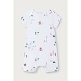 The White Company Organik Pamuklu Londra Desenli Bebek Shortie Uyku Tulumu - Beyaz - 3 - 6 Ay