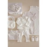 The White Company Organik Pamuklu My Perfect Start Yenidoğan Bebek Hediye Seti - 0 - 3 Ay - Beyaz - Gri