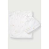 The White Company Organik Pamuklu Ördek Desenli Bebek Battaniye ve Şapka Seti - 6-12 Ay - Beyaz