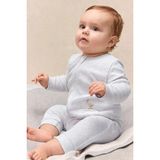 The White Company Organik Pamuklu Parti Hayvanları Nakışlı Cepli Bebek Uyku Tulumu - Beyaz - Gri - 1 - 1,5 Yaş