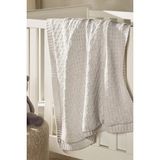 The White Company Organik Pamuklu Polar Astarlı Örgü Bebek Battaniyesi - Gri - Fildişi - 75 x 100 cm