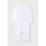 The White Company Organik Pamuklu Tavşan Desenli Bebek Uyku Tulumu - Beyaz - Pembe - 9 - 12 Ay