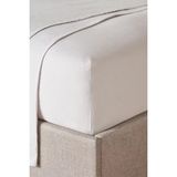The White Company Saf Keten Lastikli Çarşaf - Açık Gri - 90 x 190 x 34 cm