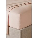 The White Company Saf Keten Lastikli Çarşaf - Açık Pembe - 90 x 190 x 34 cm