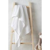 The White Company Saten Kenarlı Pamuklu Hücre Dokulu Bebek Battaniyesi - Beyaz - 150 x 100 cm
