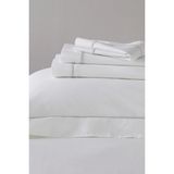 The White Company Savoy Kordonlu Mısır Pamuğu Düz Çarşaf - Beyaz - Gri - Tek Kişilik 180 × 275 cm