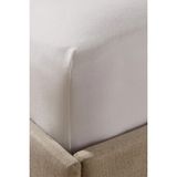The White Company Velvet Kadife Dokulu Pamuklu Lastikli Çarşaf - Beyaz - 90 x 190 x 30 cm