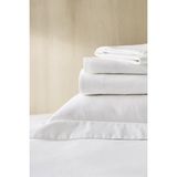 The White Company Velvet Touch Fırçalanmış Pamuklu Düz Çarşaf - Beyaz - Tek Kişilik 180 × 275 cm