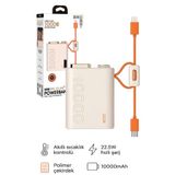 The Wlue 10.000 mAh Hızlı Şarj Powerbank | PD Hızlı Şarj 22.5W | Dahili Kablo Type-C Lightning| LED Gösterge