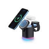 The Wlue 3in1 Magsafe Uyumlu 15w Rgb Kablosuz Şarj Standı Iphone Android Telefonlar, Apple Watch Saatler