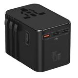 The Wlue 45W Evrensel Seyahat Adaptörü, 2 USB ve 3 Type-C Portlu, AC Priz Çevirici ve Dönüştürücü