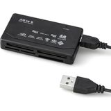 The Wlue 6in1 Siyah Kart Okuyucu - SD, Micro SD, TF, CF, XD, MS Pro - Hızlı Veri Aktarımı ve Çoklu Kart Desteği