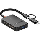 The Wlue 8in1 Multi Girişli Çevirici Adaptör Lightning/Type-C To USB A/SD/TF/MS/Macbook Uyumlu