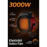 The Wlue Elektrikli Isıtıcı Fan | 3000W Hızlı Isınma | 3 Kademeli Ayar | Sessiz Ptc Isıtma Teknolojisi - 3000 W