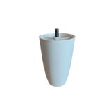 The Zey Gen (Vida Ölçüsüne Dikkat) - 12 cm Armut Plastik Baza Ayağı Koltuk Kanepe Ayağı 6 Adet Beyaz 3-8 Vida