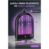 thebestnzm Dekoratif Mor Işıklı Sinek Savar Lamba Şarjlı Sivrisinek Tuzağı Ev Tipi Kullanım BX-1ICW9B3WQ29J9
