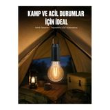 Thebestnzm Taşınabilir Askılı Ampul Kamp Lambası Askılı Type-C Şarjlı Bahçe Lambası