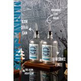 TheBRo 1 Litre Marine Serisi Ahşap Stantlı Şeffaf Zeytinyağı Şişes ve Ayçiçek Yağı Şişesi Yağdanlık