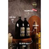 TheBRo 1lt Ahşap Stantlı Vintage Black Edition Zeytinyağı Şişesi, Ayçiçek Yağı ŞişesiYağdanlık