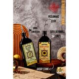 TheBRo 500ML Ahşap Stantlı Carmen Serisi Zeytinyağı Şişesi ve Ayçiçek Yağı Şişesi Set