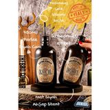 TheBRo 750ML Mat Siyah Ahşap Stantlı Elite Serisi Zeytinyağı Şişesi ve Ayçiçek Yağı Şişesi Siyah Yağdanlık