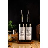 TheBRo 750ml Retro Serisi Ahşap Stantlı Zeytinyağı Şişesi,ayçiçek Yağı Şişesi,yağdanlık