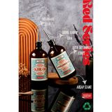 TheBRo Amber Red Serisi 500ml Cam Zeytinyağı ve Ayçiçek Yağı Şişesi Ahşap Stantlı 5'li Set