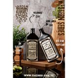 TheBRo Western Serisi 500ML Amber Ahşap Stantlı Zeytinyağı Şişesi,Ayçiçek Yağı Şişesi Yağdanlık