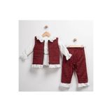 thechild baby collection Kız Çocuk Yelekli Alt Üst Takım | Sweetshirt, Pantolon, İşlemeli Yelek 3'lü Set