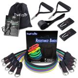 Thefitlife egzersiz ve Widerstandsbaender set – Kombine edilebilir için 50 kg'a kadar Trainingsschlaeuche salonlar ve Freiluftsport, fitness, gücü, hız, güç, beyzbol beyzbol Training, Kraftraum, Yoga