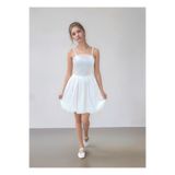 TheJOJODesign Kız Çocuk Likralı Saten Balon Elbise Büzgülü Sırt Astarlı Ayarlanabilir Askı Mini Abiye 10-13 Yaş
