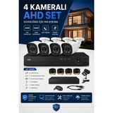 theKAM 4 Kameralı Ahd Güvenlik Kamera Seti 1080P Full Hd Dvr Kayıt Cihazı 4X18 Metre Kablo Gece Görüşlü