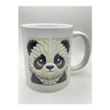 Thekam Panda Kupa Bardak - Porselen 3D Efektli