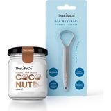 TheLifeCo Ağız Bakım Seti – 150 ml (Paslanmaz Çelik Dil Temizleyici - Dil Sıyırıcı & Organik Hindistan Cevizi Yağı 150 ml) - 2