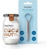 TheLifeCo Ağız Bakım Seti – 337 ml (Paslanmaz Çelik Dil Temizleyici - Dil Sıyırıcı & Organik Hindistan Cevizi Yağı 337 ml) - 2