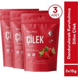 TheLifeCo Freeze Dried - Dondurularak Kurutulmuş Dilim Çilek 3'lü Paket - 45 gr