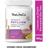 TheLifeCo Organik Psyllium - Limonlu ve Çilekli Karnıyarık Otu Tozu 180g