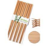 ThenTech 10 Çift Yıkanabilir Organik Ahşap Bambu Yemek Çubuğu, Sushi Noodle Japon Çin Yemek Çubuğu
