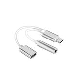 Thentech 2 In 1 Type-C To 3.5mm Aux Kulaklık ve Şarj Çoklayıcı Dönüştürücü Adaptör Hızlı Şarj Destekli Yeni