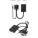 Thentech Ses Destekli VGA To HDMI Dönüştürücü Çevirici Aux Kablolu Görüntü Aktarıcı Pc Tv Uyumlu Adaptör