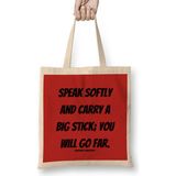 Theodore Roosevelt Quotes Gifts - Vintage Retro Rainbow Style Bez Çanta Uzun Saplı - Açık Bej - 40 X 40