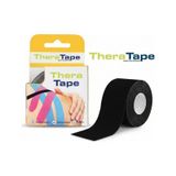 Thera Tape Kinesio Sporcu Bandı Yüz & Vücut Uyumlu Kinezyo Bant Siyah 5 CM x 5 M