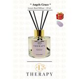 Therapy Smell, Angels Grace - Lüks Çubuklu Oda Kokusu / 120 ml / Extra Clear Silindir Cam Şişe / Metal Altın Kapak
