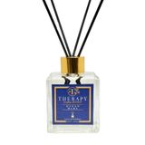 THERAPY smell, OCEAN BLUE - Lüks Çubuklu Oda Kokusu / 120 ml/Extra Clear Kare Cam Şişe/Metal Altın Kapak