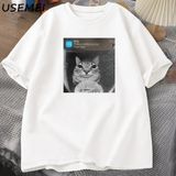 There Is Motion At Your Front Door Funny Cat Meme T-Shirts Parody Tees Casual Cotton Short Sl 2894 - Beyaz