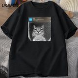 There Is Motion At Your Front Door Funny Cat Meme T-Shirts Parody Tees Casual Cotton Short Sl 2894 - Siyah